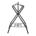 Folding Saddle Rack, 28 x 19 x 37.5 in, Freestanding Horse Saddle Stand, Portable Horse Blanket Holder, Heavy Duty Steel Saddle Rack for English & Western Saddles, Tack Storage, Black