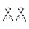 Folding Saddle Rack, 28 x 19 x 37.5 in, 2 Packs Freestanding Horse Saddle Stand, Portable Horse Blanket Holder, Heavy Duty Steel Saddle Rack for English & Western Saddles, Tack Storage, Black