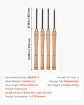 Wood Lathe Turning Tool Set 4PCS Roughing Finishing Detailing Carbide
