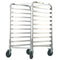 10-Tier Bakery Rack Trolley Aluminium Sheet Pan Storage Wheels