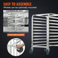 10-Tier Bakery Rack Trolley Aluminium Sheet Pan Storage Wheels