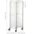 Bun Pan Rack, 20-Tier Commercial Bakery Racks with Brake Wheels, Aluminum Racking Trolley Storage for Half & Full Sheet, Speed Rack For Kitchen Home, Bread Baking Equipment, 660x517x1767 mm