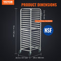 20-Tier Bakery Rack Trolley with Brake Wheels Aluminum Sheet Pan