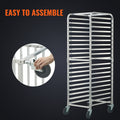 20-Tier Bakery Rack Trolley with Brake Wheels Aluminum Sheet Pan