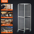 20-Tier Bakery Rack Trolley with Brake Wheels Aluminum Sheet Pan