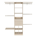 Wooden Closet Organiser 2 Drawer 5 Hanger Rods Grey Wardrobe