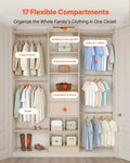 Wooden Closet Organiser 2 Drawer 5 Hanger Rods Grey Wardrobe