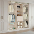 Wooden Closet Organiser 2 Drawer 5 Hanger Rods Grey Wardrobe