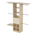 Wooden Closet Organiser 2 Drawer 5 Hanger Rods Grey Wardrobe