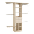 Wooden Closet Organiser 2 Drawer 5 Hanger Rods Grey Wardrobe