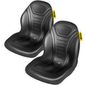 Tractor Seat High Back Black Vinyl Forklift Mower Drain Pair