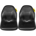 Tractor Seat High Back Black Vinyl Forklift Mower Drain Pair