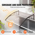 Window Door Awning Canopy, 965 x 2975mm Door Canopy Exterior, UF50+ PC Sunshade Sheet Awnings, Outdoor Patio Awning Sun Shade, Transparent, Waterproof, for Sun Shutter, UV, Rain, Snow Protection