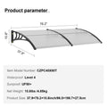 Window Door Awning 965x1987mm UPF50+ Polycarbonate UV Rain Protection