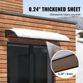 Polycarbonate Door Awning 40x40cm UPF50+ UV Rain Snow Protection