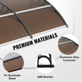 Polycarbonate Door Awning 40x40cm UPF50+ UV Rain Snow Protection