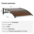 Polycarbonate Door Awning 40x40cm UPF50+ UV Rain Snow Protection
