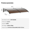 Door Window Awning 965x1987mm UPF50+ Polycarbonate Outdoor