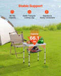 Folding Camping Table 24x16in Aluminum Adjustable Height Portable