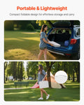 Folding Camping Table 24x16in Aluminum Adjustable Height Portable
