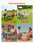 Folding Camping Table 24x16in Aluminum Adjustable Height Portable