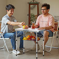 Folding Camping Table 24x16in Aluminum Adjustable Height Portable