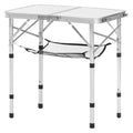 Folding Camping Table 24x16in Aluminum Adjustable Height Portable