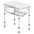 Folding Camping Table 24x16in Aluminum Adjustable Height Portable