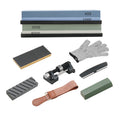 Whetstone Knife Sharpening Kit, 2 Dual-Sided Grit Whetstones 400/1000 3000/8000, 10PCS Knife Sharpener Kit with 3 Non-Slip Bases, Angle & Honing Guide, Flattening Stone for All Knives, Scissors