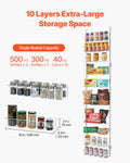 10-Tier Over Door Pantry Organiser Hanging Storage Rack Adjustable