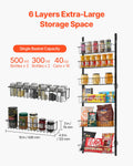 Over Door Pantry Organiser 6-Tier Steel Spice Rack Storage Black