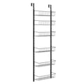 Over Door Pantry Organiser 6-Tier Steel Spice Rack Storage Black