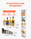 Over Door Pantry Organiser 9-Tier Heavy Duty Steel Spice Rack White