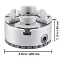 KP965 Lathe Chuck, 4-Jaw 96 mm Diameter, Metal Lathe Chuck Turning Machine Accessories with 5 Sets of Jaws, Self-centering Tool, for Precision Machining, Grinding Machines, Milling Machines