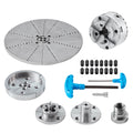 KP965 Lathe Chuck, 4-Jaw 96 mm Diameter, Metal Lathe Chuck Turning Machine Accessories with 5 Sets of Jaws, Self-centering Tool, for Precision Machining, Grinding Machines, Milling Machines