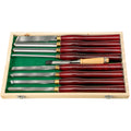 Woodworking Lathe Chisel Set 8 Piece Set Lathe Chisel HSS Steel Blades Wood Turning Tools Wooden Case for Storage for Wood Carving Root Carving Furniture Carving Lathes Red