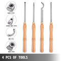 Wood Turning Tools 4 Piece Set Carbide Lathe Chisels Diamond Round