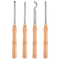 Wood Turning Tools 4 Piece Set Carbide Lathe Chisels Diamond Round