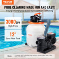 Sand Filter Pool Pump 10000L/H 285W 6-Way Valve Above Ground
