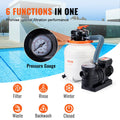 Sand Filter Pool Pump 10000L/H 285W 6-Way Valve Above Ground