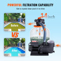 Sand Filter Above Ground Pool Pump 450W 13000 L/H 6-Way