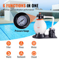 Sand Filter Pool Pump 850W 18000L/H 6-Way Valve Above Ground