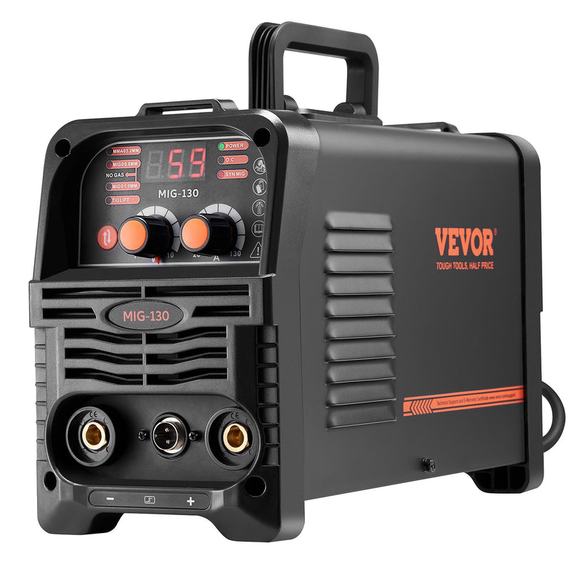 130Amp MIG Welder 3-in-1 Flux Core MIG/Stick/TIG IGBT Inverter