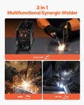 130Amp MIG Welder 3-in-1 Flux Core MIG/Stick/TIG IGBT Inverter
