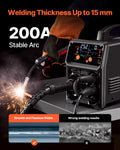 Pro MIG Welder 200Amp Pulse 5-in-1 Synergic IGBT Inverter LCD