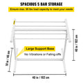 VEVOR 5 Bar Pool Towel Rack White Freestanding PVC Poolside Storage Organiser