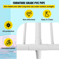 VEVOR 5 Bar Pool Towel Rack White Freestanding PVC Poolside Storage Organiser