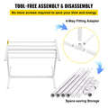 VEVOR 5 Bar Pool Towel Rack White Freestanding PVC Poolside Storage Organiser
