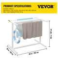VEVOR 5 Bar Pool Towel Rack White Freestanding PVC Poolside Storage Organiser