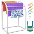 Pool Towel Rack 5 Bar Freestanding PVC Curved Poolside Storage Organiser